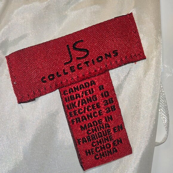 JS COLLECTION Royalty Inspired Cowlneck Wedding Gown sz 8 - Picture 12 of 14